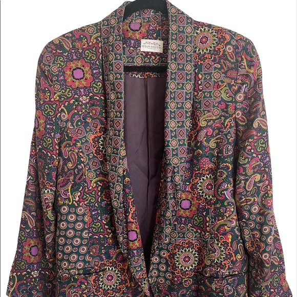 Susan Bristol Jackets & Blazers - Vintage Susan Bristol Paisley and Floral Print low V-neck Blazer size 12
